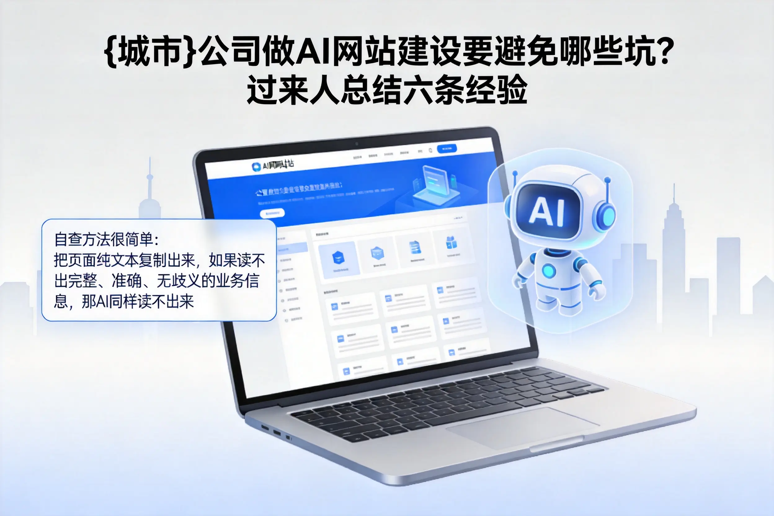 铜陵公司做AI网站建设要避免哪些坑?过来人总结六条经验